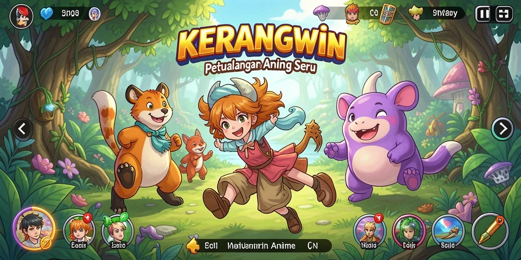 Tampilan gameplay KERANGWIN yang menakjubkan dan penuh warna.