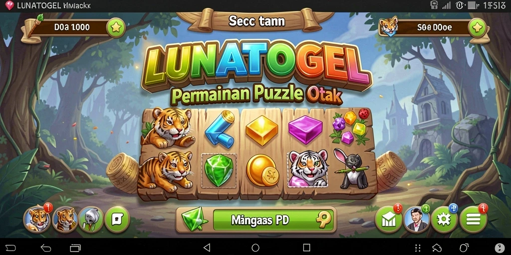 Screenshot gameplay LUNATOGEL menampilkan teka-teki yang menarik.