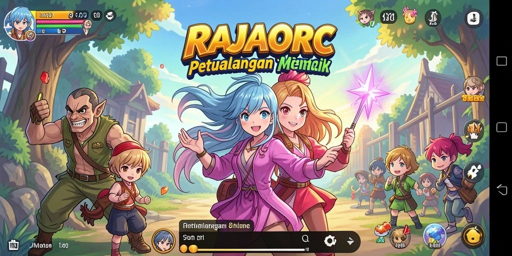 Tampilan menarik dari RAJACORC yang menampilkan karakter anime dalam aksi.