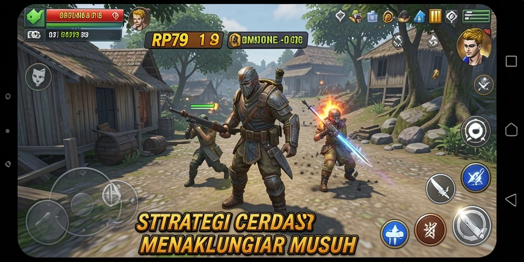 Tampilan gameplay RP79 yang menunjukkan pertempuran strategi yang mendebarkan.