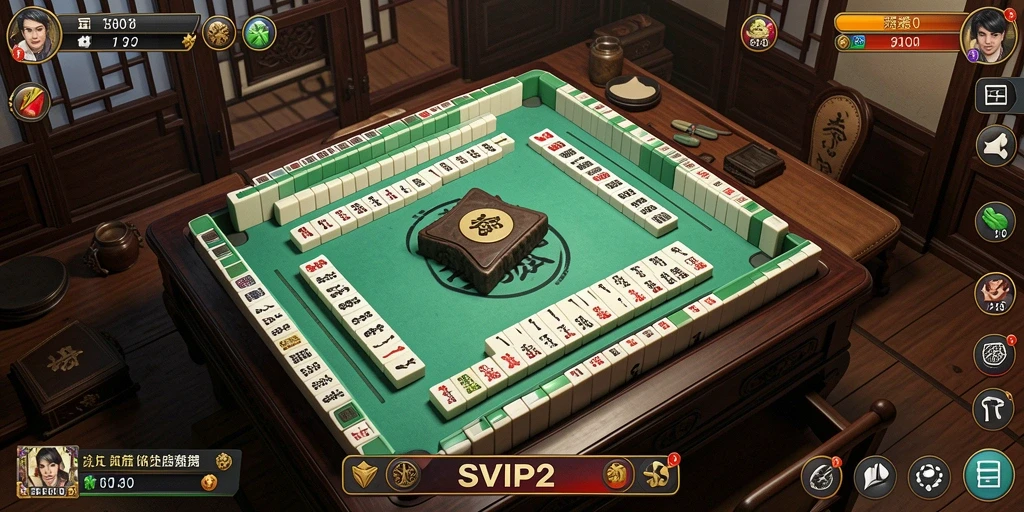 Screenshot utama SVIP2 menampilkan aksi seru permainan Mahjong.