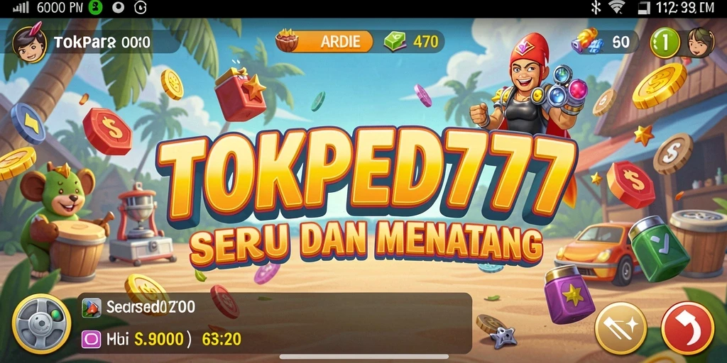 Tangkapan layar menunjukkan aksi seru dalam gameplay Arcade TOKPED777.